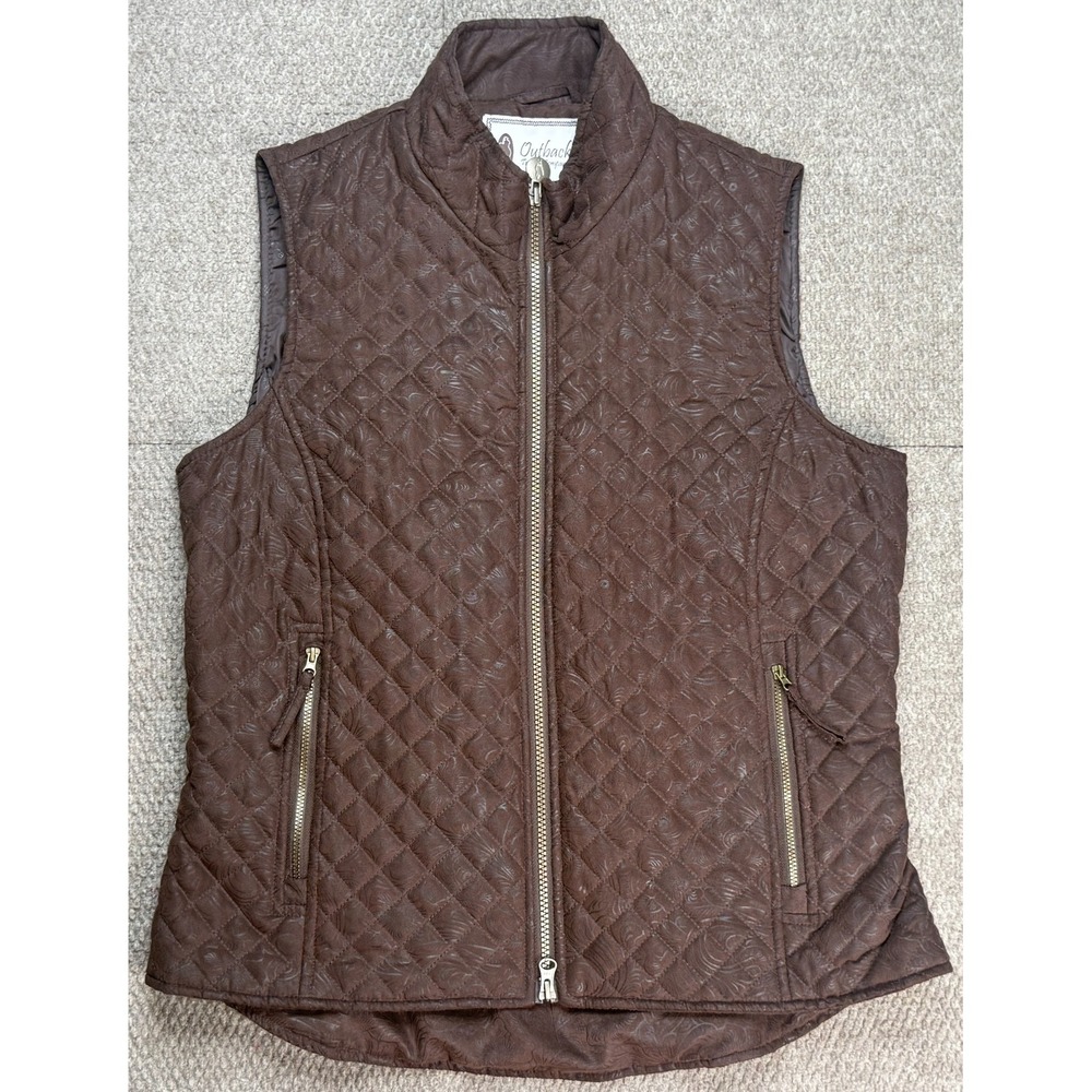 Outback Trading Company Wilona Women's Full Zip Lined Brown Vest Size Large